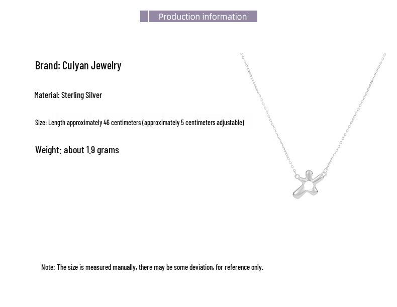 Cui Yan S925 Sterling Silver Irregular Flower Necklace for Women, Korean Style Clavicle Chain, Spring/Summer Collection.