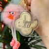999 Pure Gold Heart & Four-Leaf Clover Keychain - Exquisite Jewelry Gift for Wealth and Good Fortune
