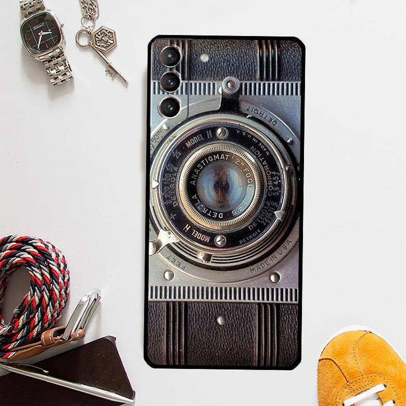 Retro Camera Vintage Case For Samsung Galaxy S24 Ultra S23 S22 S21 Plus S20 FE S8 S9 S10 Note 10 20 Ultra Cover