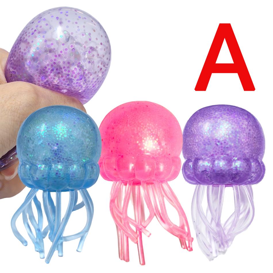 Jouet Anti-Stress Pousser Bulle Gelée Méduse Fidget Jouet Super Solide Squish Boule à Presser Pour Enfants Adultes Jouet Sensoriel Anxiété Cadeau