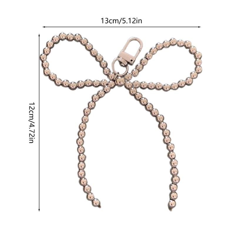 Pärlrosettberlock Nyckelringar Söt Cool Hängande Prydnad Nyckelring Ryggsäcksdekoration Smycken för Kvinnor Flickor