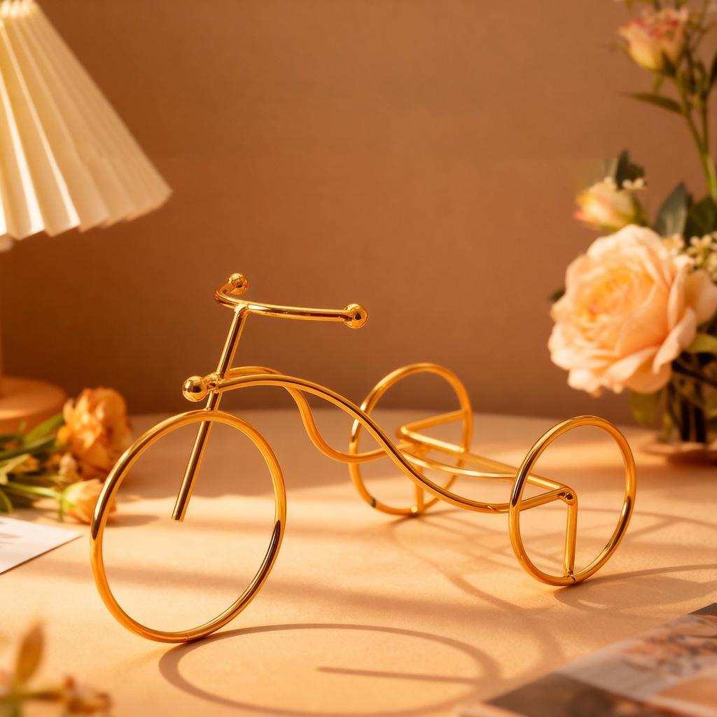 Metal Bicycle Candle Holder / Diffuser Stand, Decorative Tricycle Rack, 2 Colors (Black/Gold), Creative Home Decor Gift,