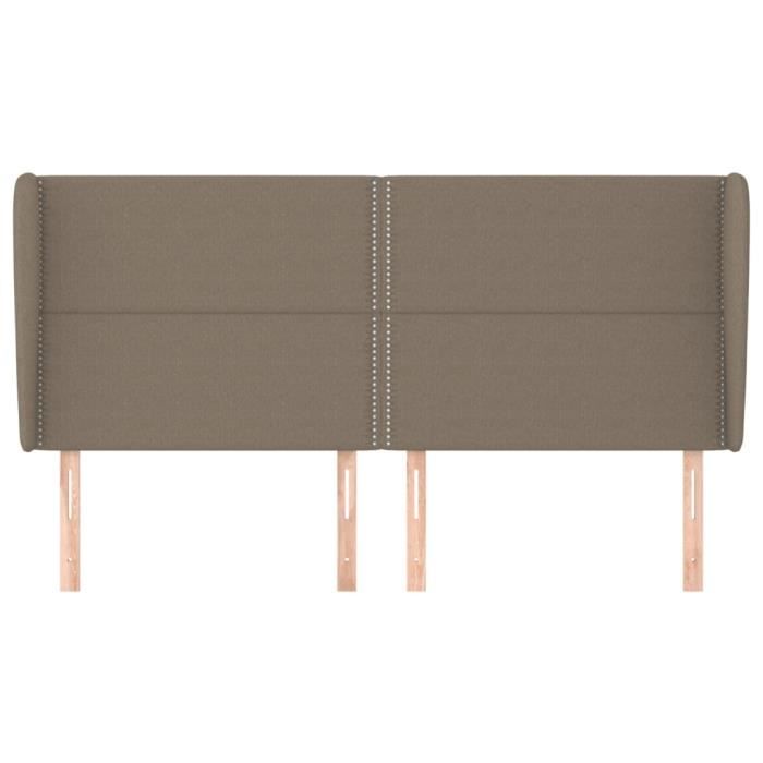VidaXL Tête de lit avec oreilles Taupe 203x23x118-128 cm Tissu3117842