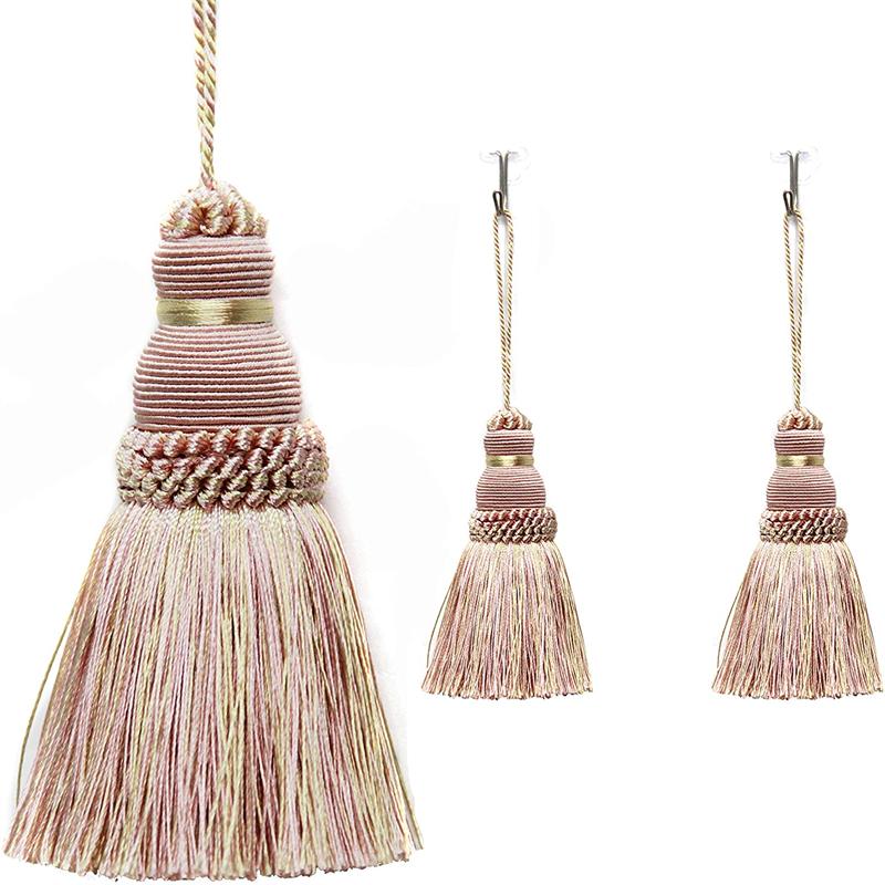 

2 шт. домашний декор, подвесная веревка, шелковая кисточка, бахрома, отделка кисточкой, украшение для одежды, кисточки для ключей, украшения для DIY, аксессуары для штор mix pink
