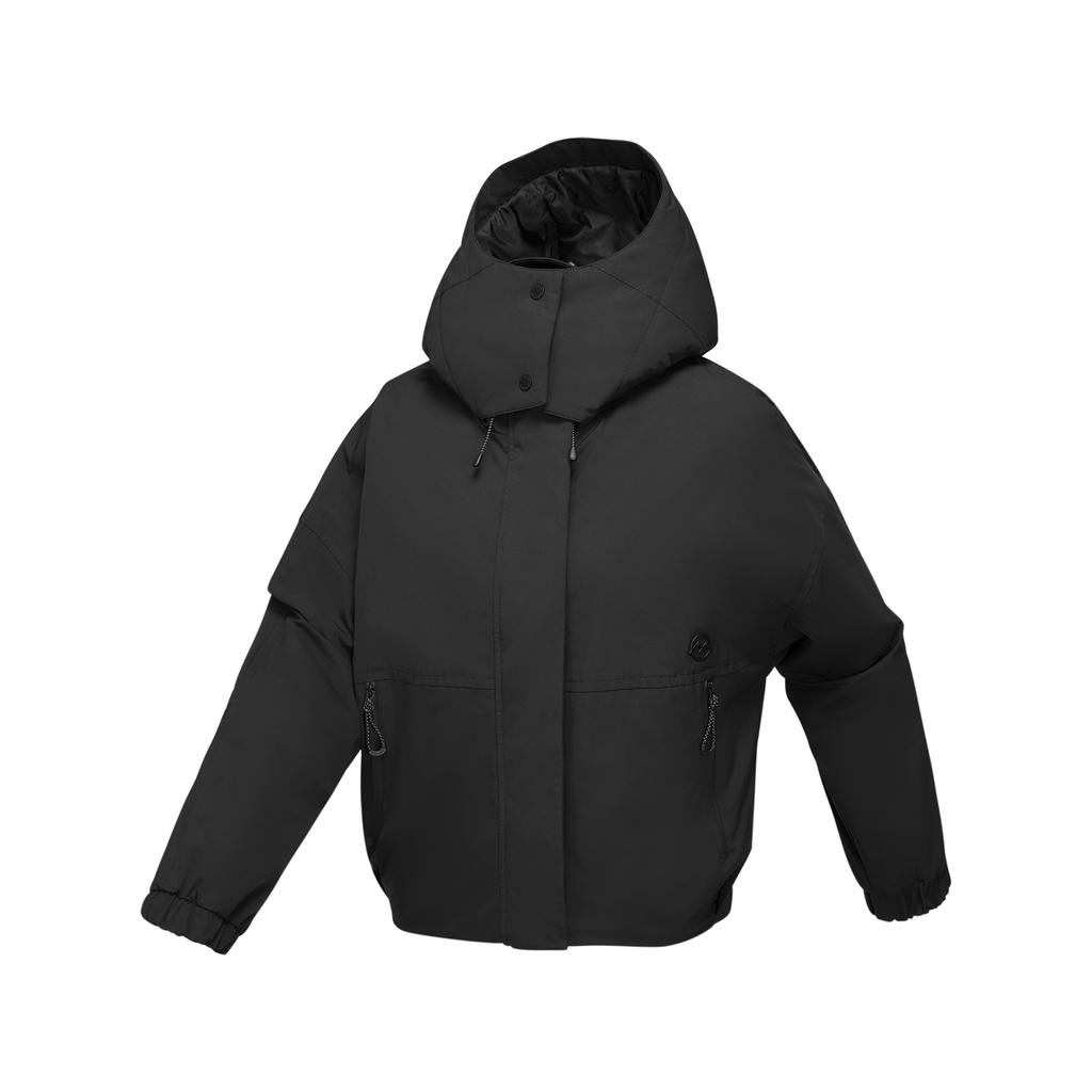 Skechers Warm And Durable Woven Hooded Soft Sports Commuter Jacket Women Jackets Carbon-Black P125W028-0018