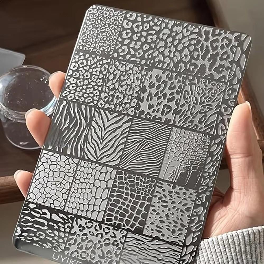 Leopard Print Nail Art Template 14.5cm DIY Manicure Tools Reusable Nail Stamping Plate