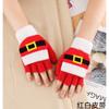 Winter Cute Girls Christmas Gloves Kids Warm Cartoon Gloves Students Fingerless Writing Gloves with Flip Cover 7-13Y