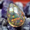 Lab-Created Opal Loose Gemstone Ethiopian 8.80 ct Pear Cut Multi-Color October Birthday Birthstone