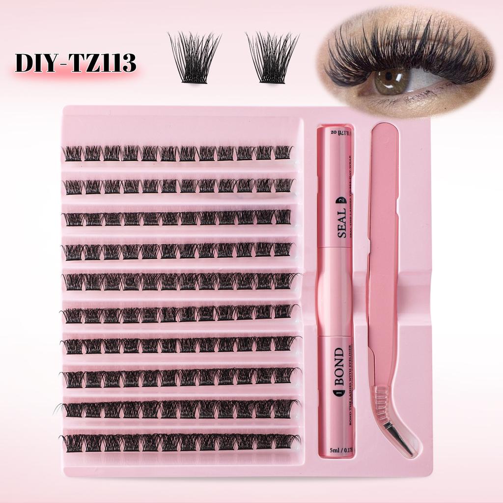 Diy Segmented Single Cluster Of False Eyelashes 8-16Mm Eyelashes C Curvature Dense Curl