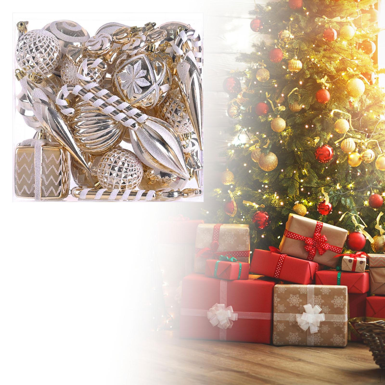 

30 Pieces Christmas Balls Tree Ball Ornaments Xmas Small Pendants for Festival Wedding light gold