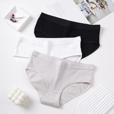 Women's Cotton Underwear Mid Waist Stretch Briefs Ladies Seamless Full Coverage Panties Breathable Underpants