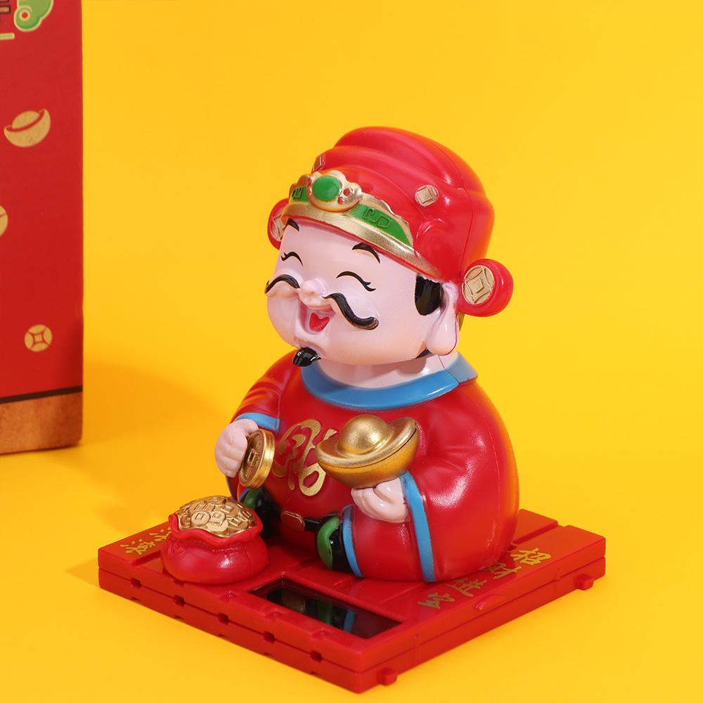 Creative Solar Swinging God of Wealth Cartoon Auto Interior Decoration  Home Decor