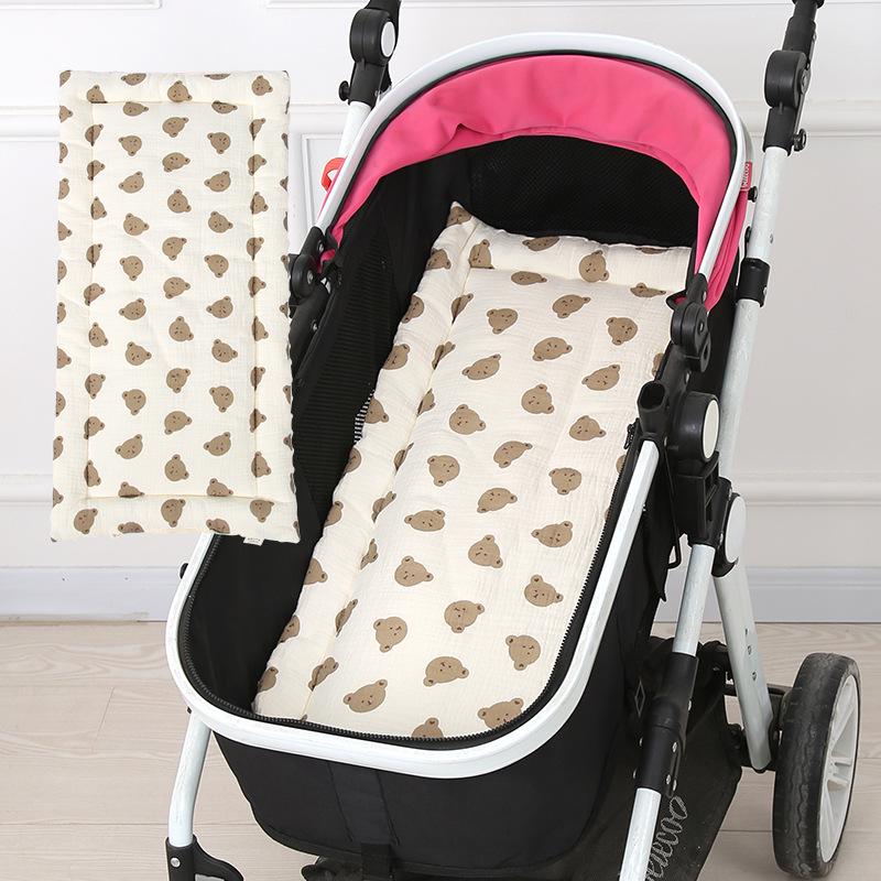 Soft Cotton and Velvet Dotted Stroller Pad - Comfortable Cushion for Autumn and Winter