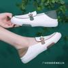 One Pedal Breathable Non-slip Soft Leather Soft Sole Shallow Mouth Loafers Beef Tendon Sole