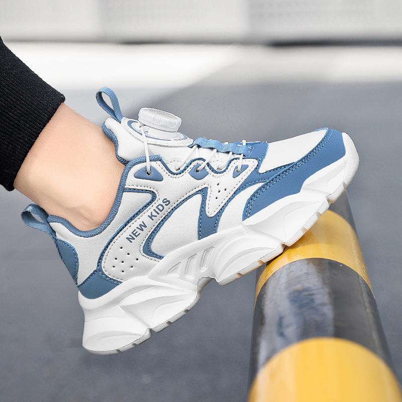 2025 Winter Kids  Rotary Buckle Basketball Shoes - Wear-Resistant Sports Shoes for Boys 37