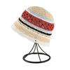 Summer Hollow Bucket Hat Colorful Stripe Sun Hat  Japanese Colorblock Bohimian Fisherman Hat Travel Beach Panama Cap Mom Gift