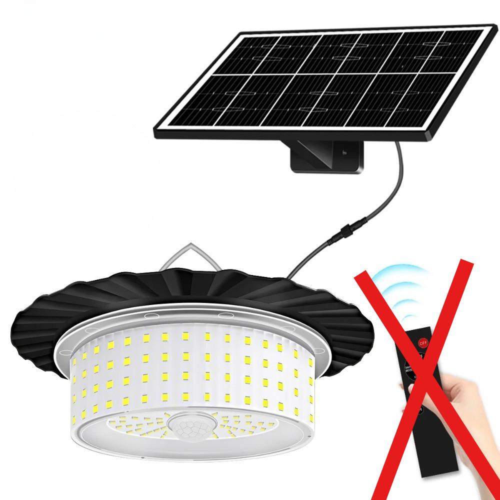Solar Shed Barn Light Indoor Outdoor 244 LED Solar Pendant Light 5 Modes Solar Motion Sensor Light with Remote IP65 Waterproof