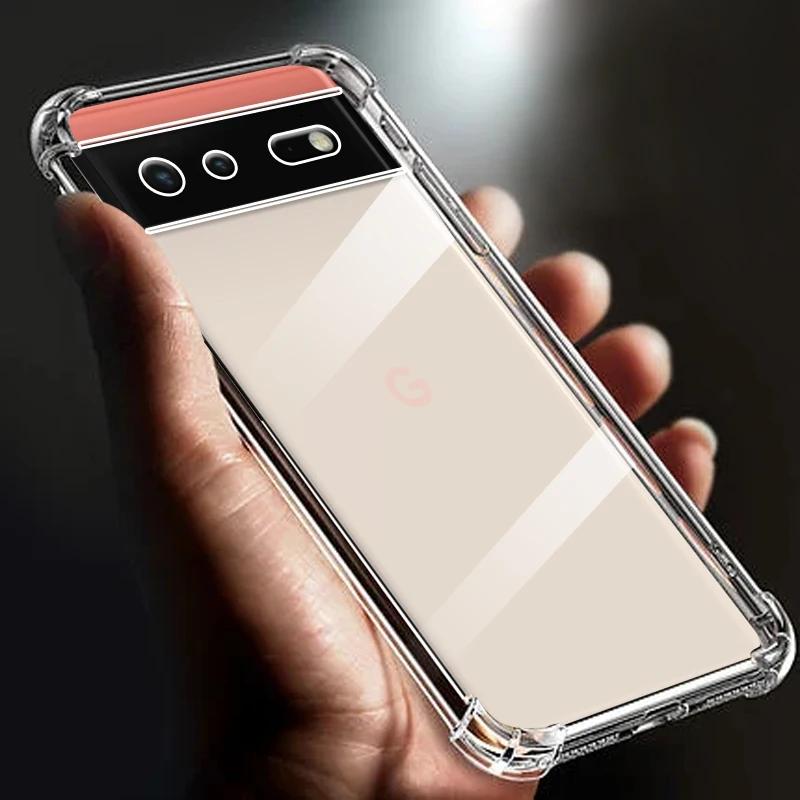 

Подходит для Google Pixel 6 чехол утолщенный подушка безопасности ударопрочный прозрачный мягкий TPU чехол для телефона прозрачная задняя крышка pixel6 Funda Cases for Google Pixel 6 прозрачный