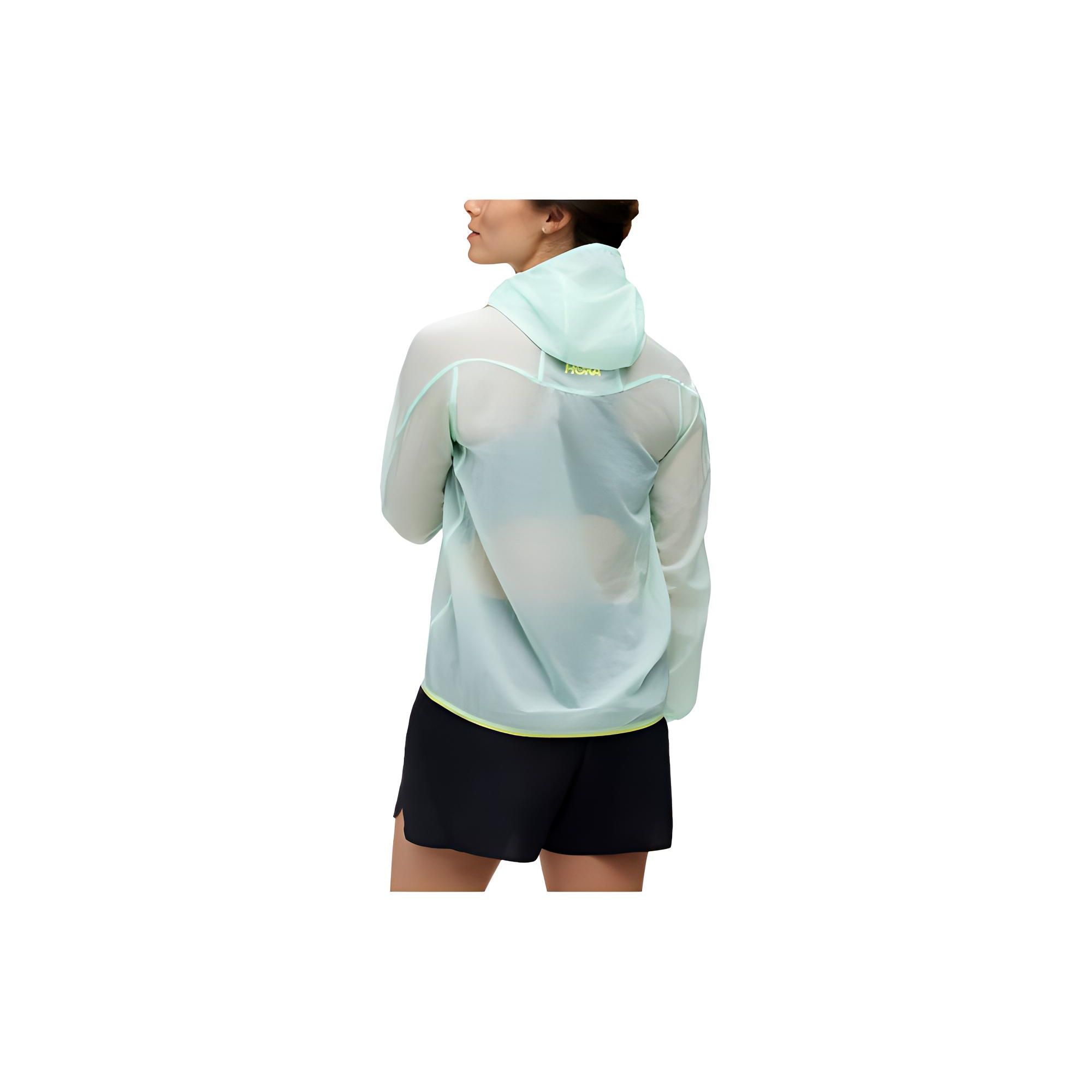 

HOKA ONE ONE Solid Color Semi-Transparent Hooded Long Sleeve Zip Jacket Women jackets Blue 1141671-SOCN XS