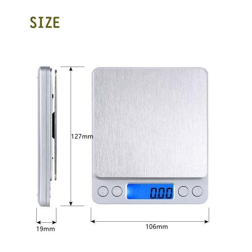 3kg 0.1g Increments Digital Scale with Battery, 2 Trays, and Simple Japanese Instruction Manual