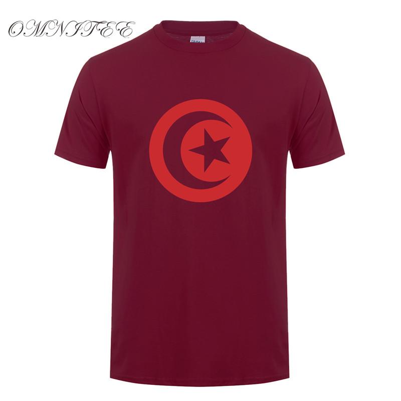 Omnitee New Fashion Tunisia Flag T Shirts Unisex Summer Style Short Sleeve Cotton Oneck Fashion Tunisian Tshirts Tops Oz011