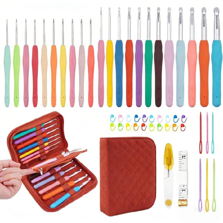 Knitting Accessory Set 51Pieces Including Soft Yarn Hook And Needle With Yarn And Complete Craft Tool