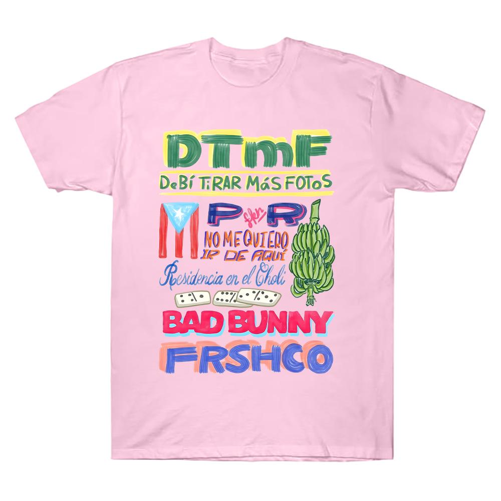 DTMF Merch Residencia Tour Tee Rapper Bad Bunny T-shirt Oversize Cotton High Quality Harajuku T Shirts Hip Hop Women Men Clothes