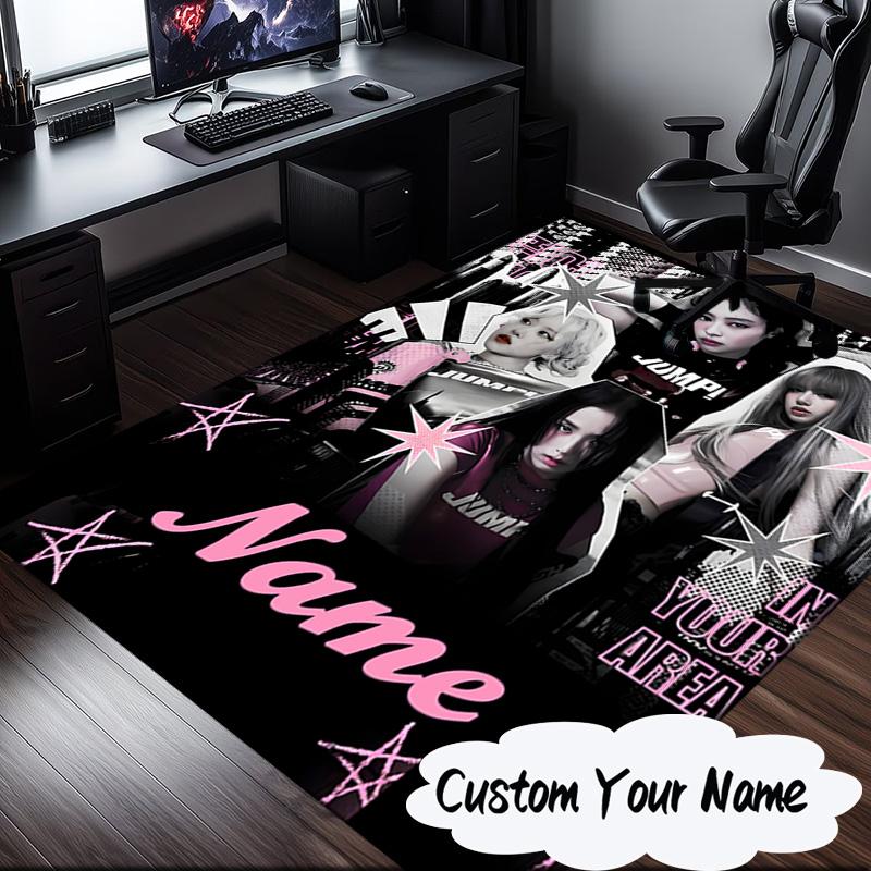 Custom Name K-pop Stars Shine Bright Carpet, Chair Rug,Area Rug for Office Bedroom living rooms bedroom, Doormat decor Christmas fan gifts