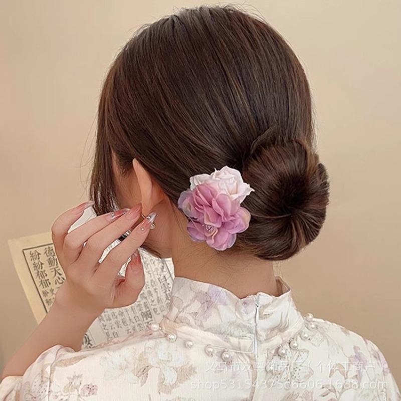 Dried Rose Hairpins Ancient-style HanfuRetro Cheongsam Accessories Updo Hairpins Hairpins and Hair Ornaments