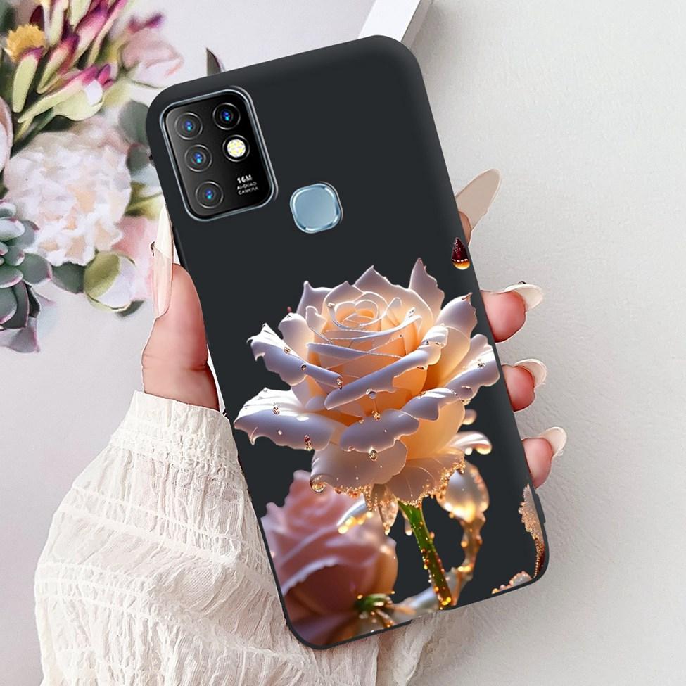 For Infinix Hot 10 Case Silicone Cute Cat Fashion Flowers Luxury Painted Back Cover For Inifnix Hot 10 Phone Case X682B X682C