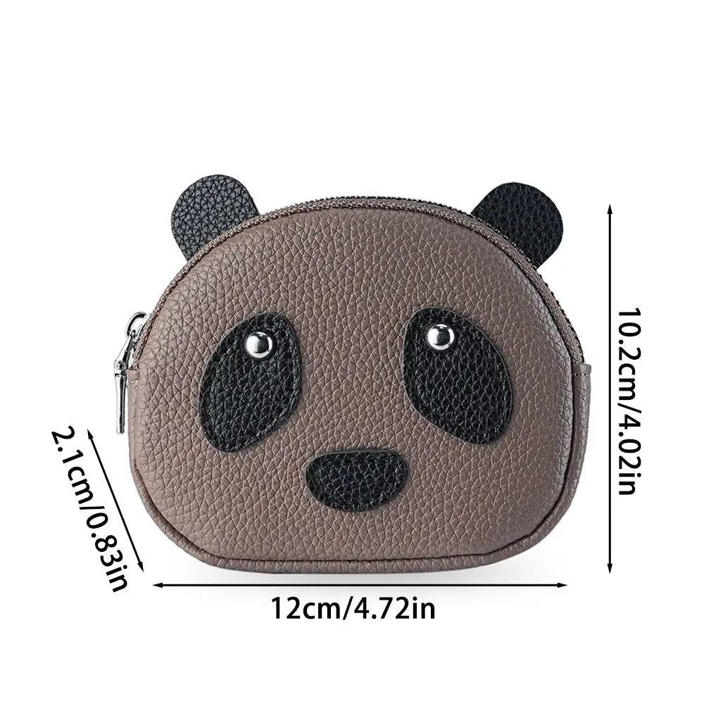 Double Layer Zipper Coin Purse Mini Small Item Bag Retro Creative Panda Wallet  Men