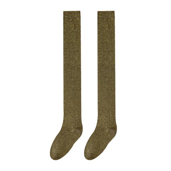 

1 пара чулок выше колена, однотонные, с блеском, дышащие, удобные, эластичные, однотонные, зимние жёлтый