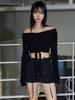 Itove Seoul Off-Shoulder Cable Knit Bk