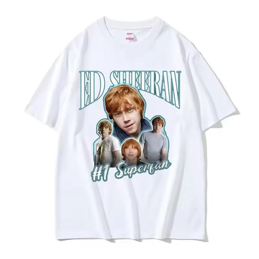 Funny Ed Sheeran Number One Superfan Meme Tee Shirt Homme Unisex Clothing short sleeve Round Neck Printing Pullover TShirt 33505