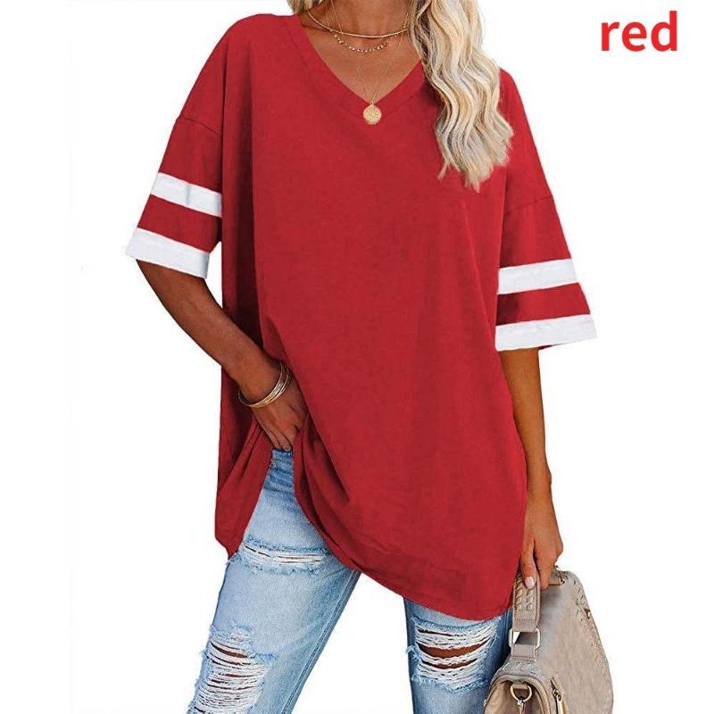 Women's Striped T-Shirt V-Neck T-Shirt Half Sleeve Comfort Top