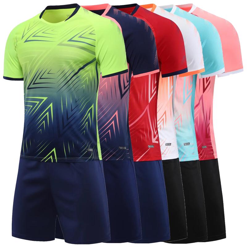 Men Kids Football Jersey Personalized Boy Soccer Jersey Set Polyester Soccer Uniform Breathable Football Uniform for Kids