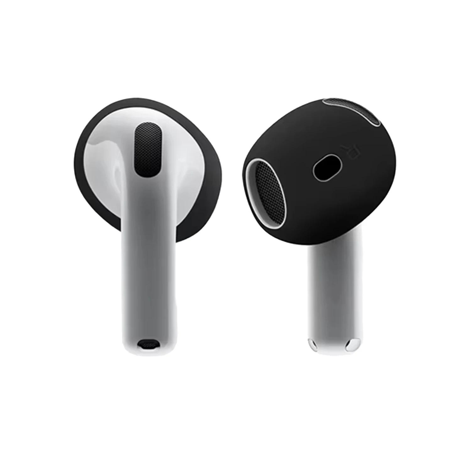 

3-1Pairs Anti-Slip Ear Covers Eartips for Apple AirPods 4 Soft Silicone Replacement Earbuds Cover Earphone Protective Sleeve 1Pair чорний