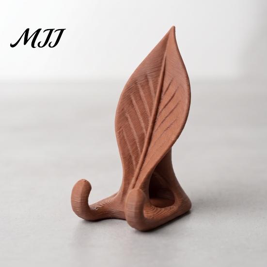 Minimalist Leaf Design Phone Stand 3D Printed Holder, Desktop Cell for Office and Unique Gift Plant Lovers Home, Realistic Bionic Mount, Lightweight