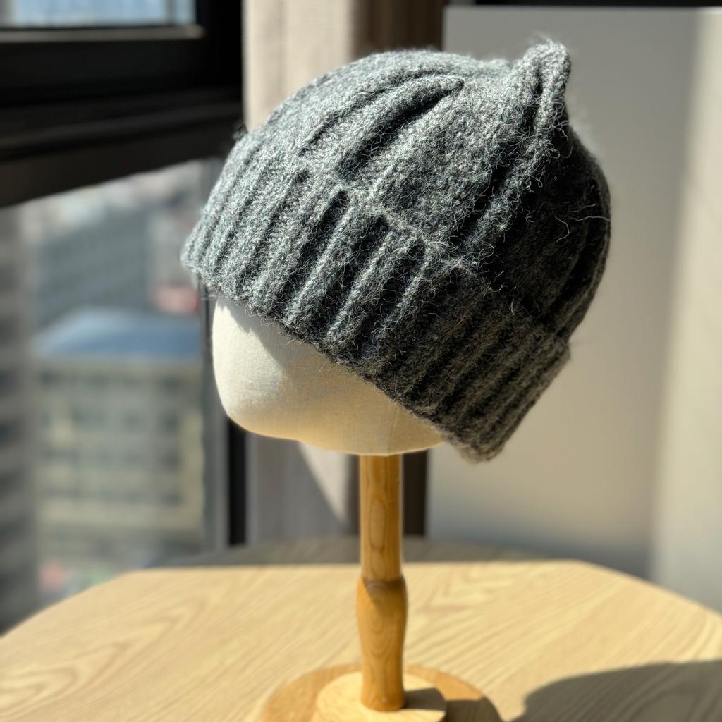New Cat Ears Cute Woolen Hat for Women In Autumn and Winter Thickened Baotou Ear Protection Hat Large Head Circumference Versatile Knitted Hat