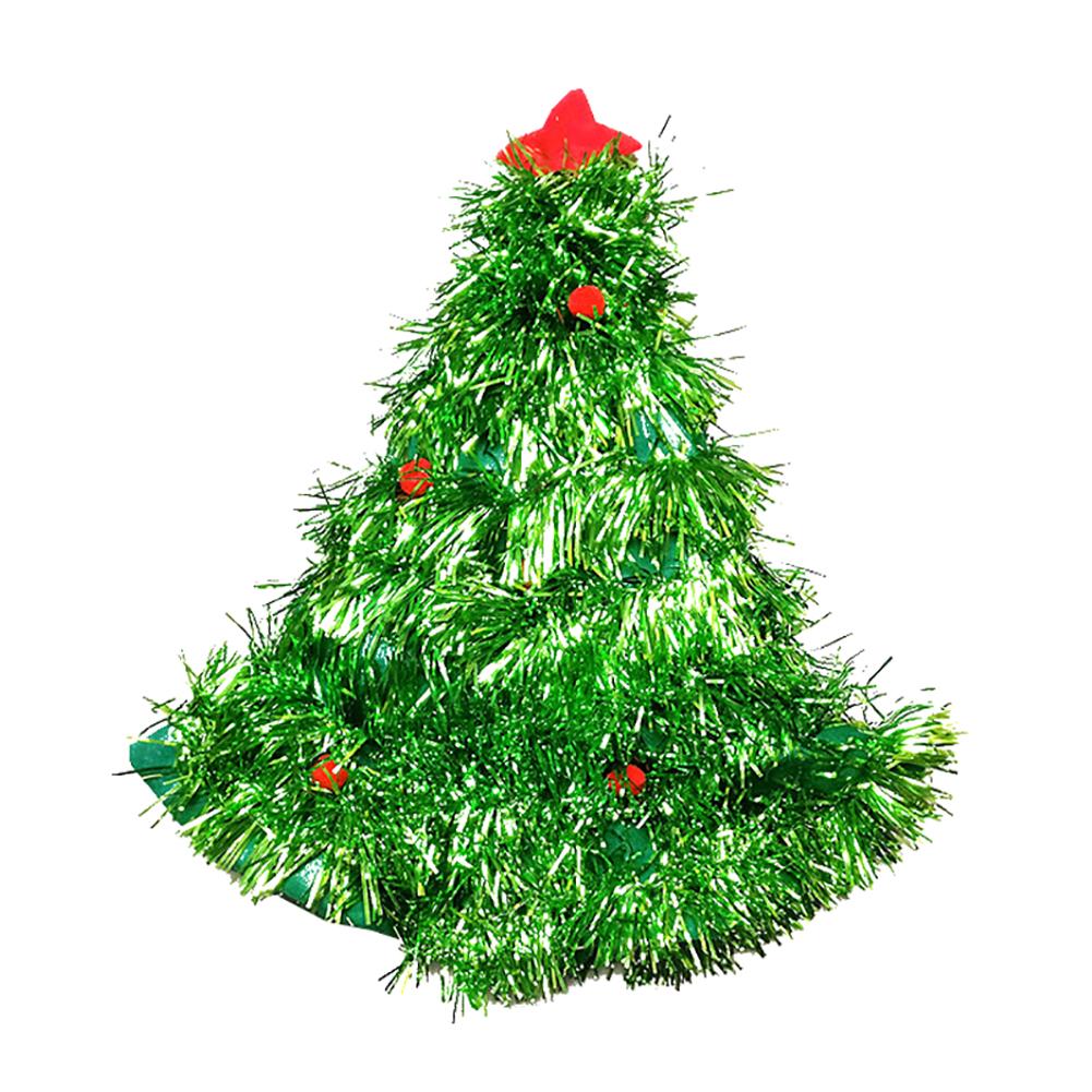 Tinsel Christmas Tree Hat Headband Xmas Party Fancy Dress Costume Hat Holiday Decorations