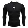 Christian Workout Compression Shirts Graphic Long Sleeve Rash Guard Athletic Quick Dry Tees Tops Mens Gym Undershirts Baselayers