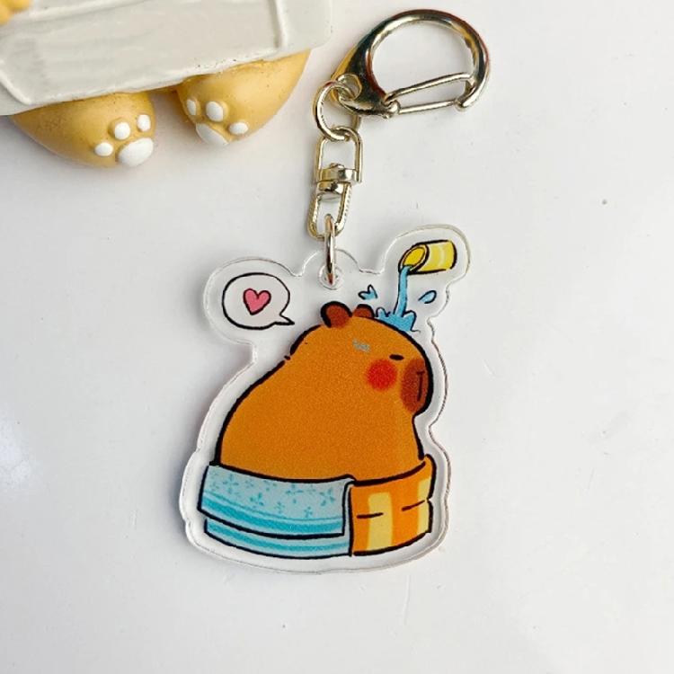 Adorable Capybara Acrylic Key Decors Capybara Shaped Acrylic Keychain Unisex Fashion Key Accessory for Everyday Use
