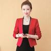 Mote langermet rød svart hvit cardigan kort kvinner jakke kåpe J137