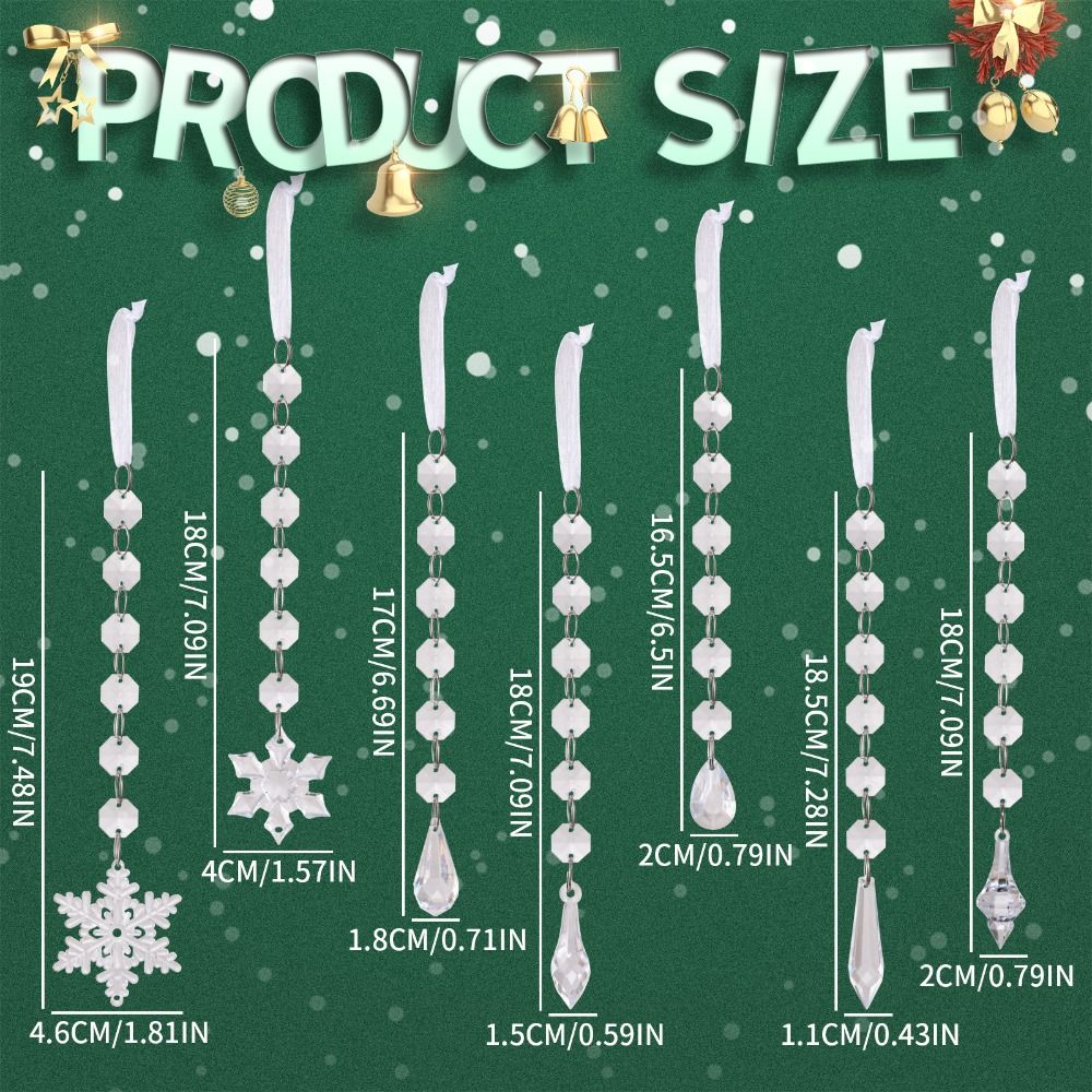 Transparent Christmas Tree Hanging Pendants Snow Beads Star Christmas Decorations  Party Supplies