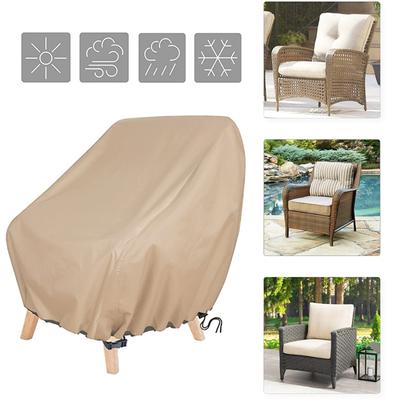 2PCS Outdoor Chair Protective Cover Oxford Cloth Chair Cover Khaki Waterproof Chair Covers 2-Pack Durable Outdoor Seat Protectors