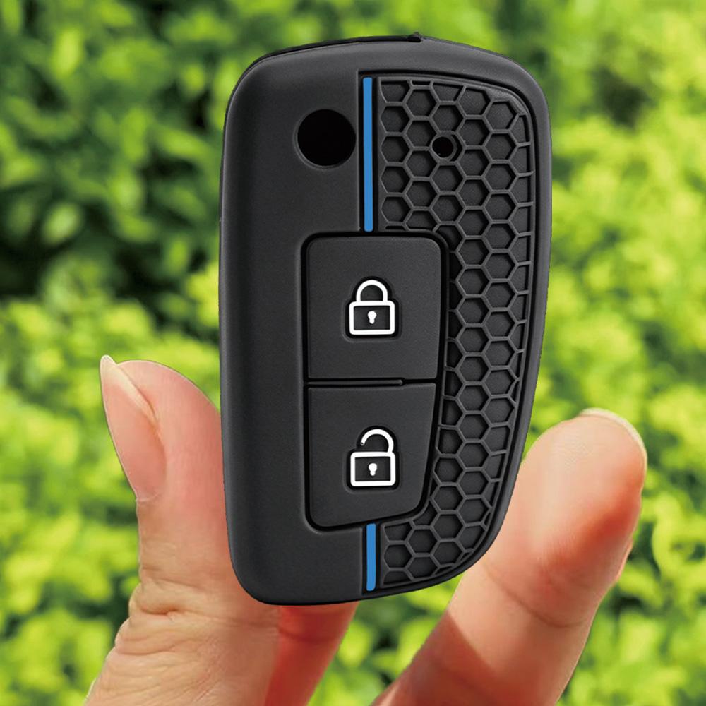 Keychain 2 Button Silicone Car Remote Key Fob Shell Cover Case For Nissan X-Trail Juke Qashqai J11 Micra Pulsar 2014 - 2018
