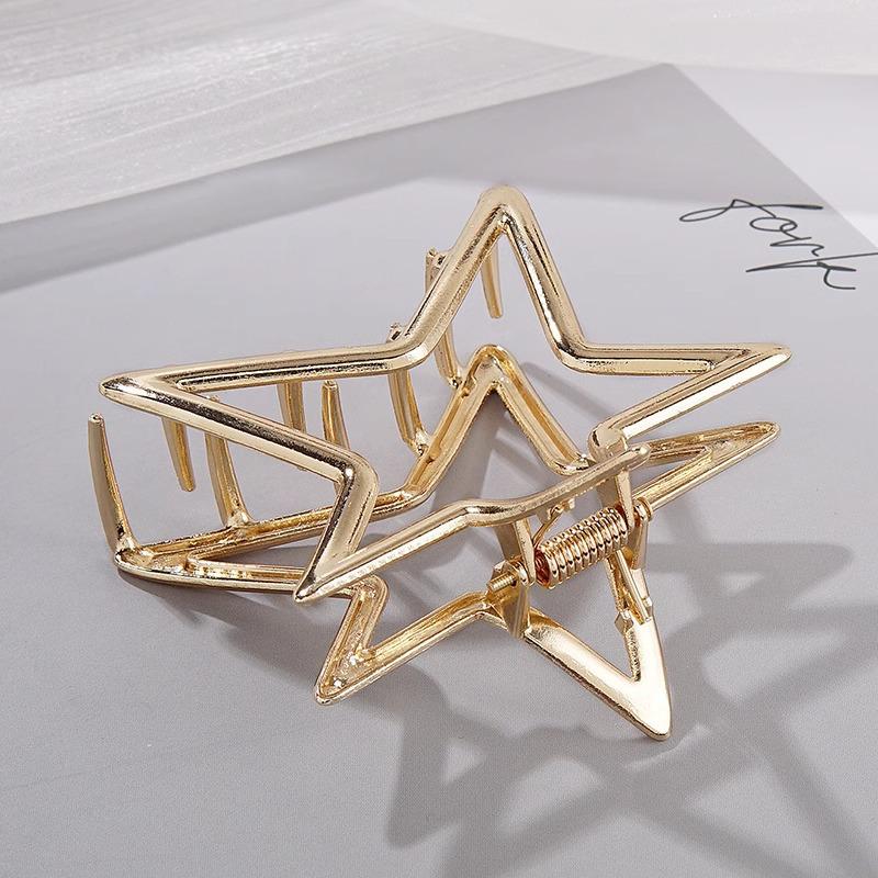 2024 Hollow Star Metal Claw Hair Clip for Women - Small Shark Clip Hair Accessories