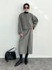 Southern Fish Women's Wool Short Coat & Slit Midi Skirt Set - Dyed & Degreased, Round Neck 