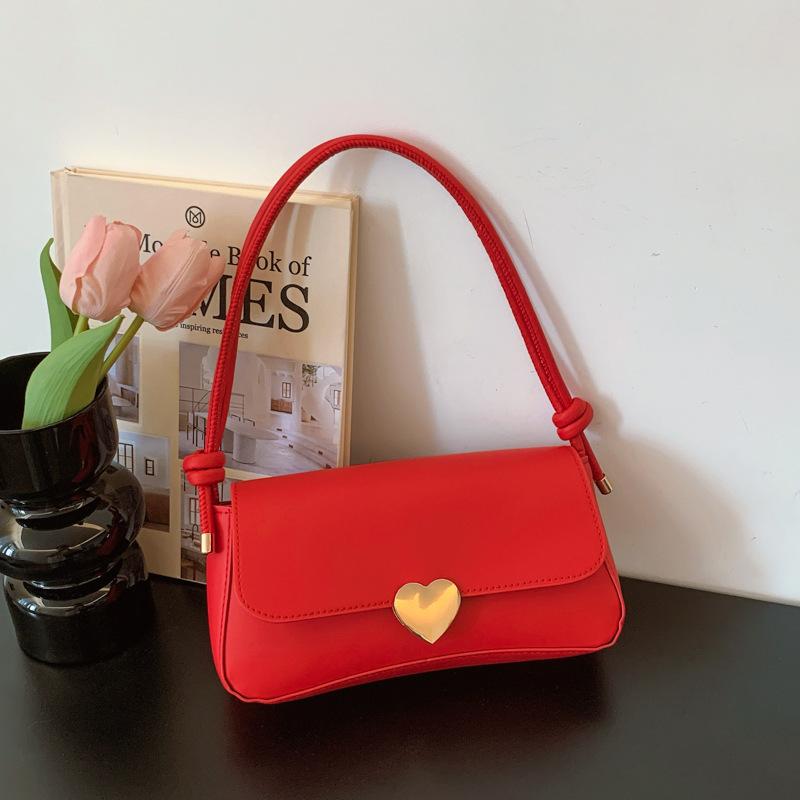 Baguette Bag Fashion Love Small Square Bag French Niche Design High Value Messenger Bag