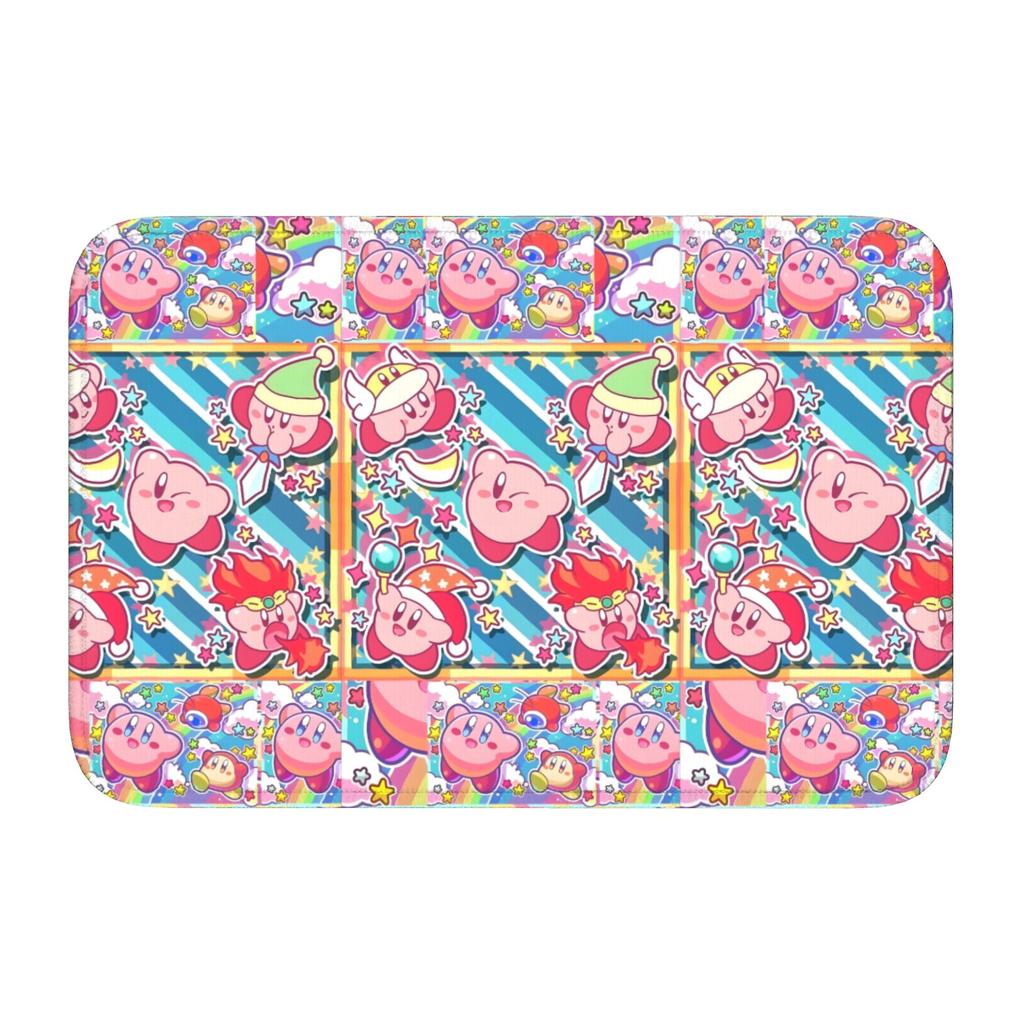 Kirbys Cartoon Game Floor Door Kitchen Bathroom Mat Anti-Slip Indoor  Doormat Garden Living Room Entrance Rug Carpet Footpad